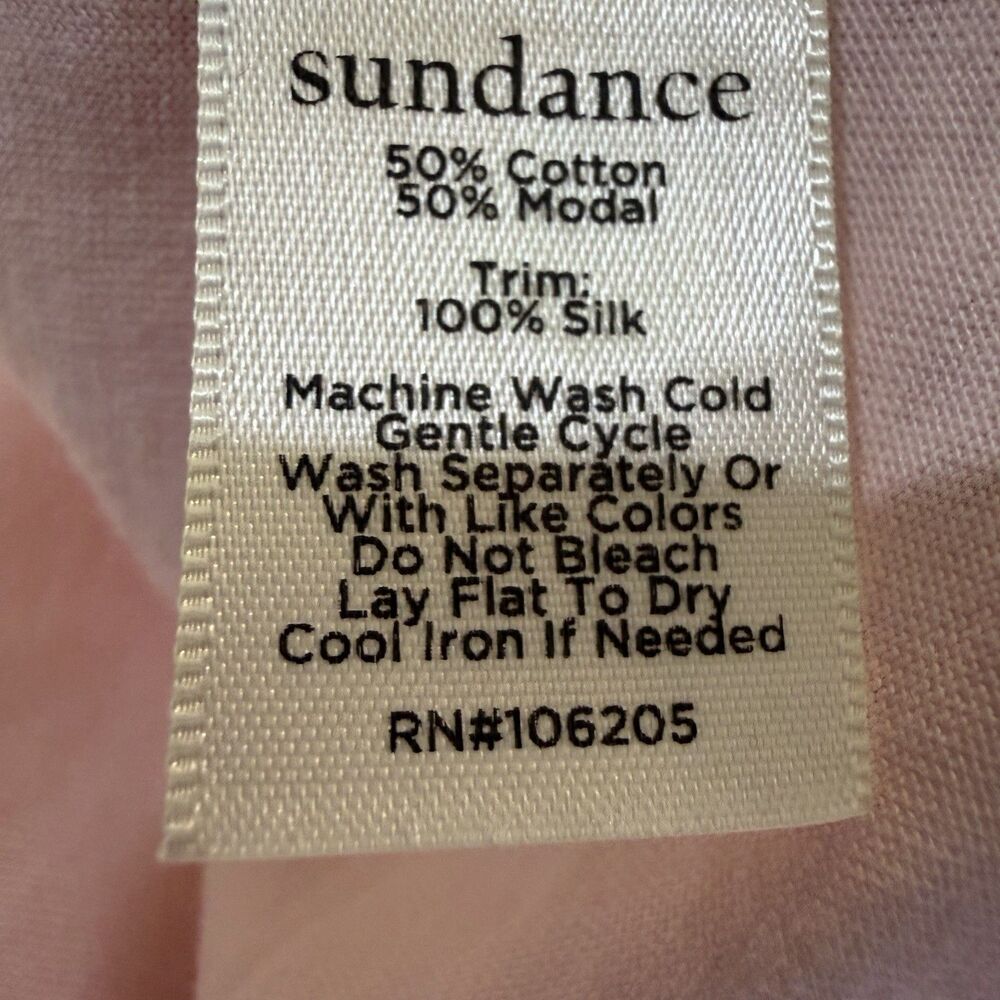Sundance Blouse Top Womens XL Pink Ruffle Silk Trim Flutter Sleeve Feminine - Picture 7 of 7